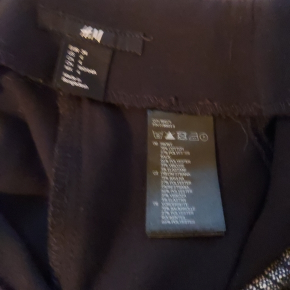 H & M Color Block Mini Pencil Skirt with Faux Leather Trim, Size 4 - Picture 6 of 7